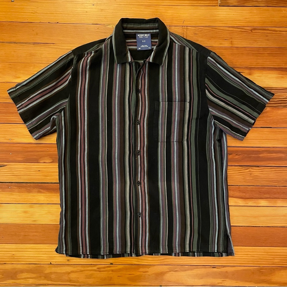 Striped Without Walls Short Sleeve Button Down Shirt
